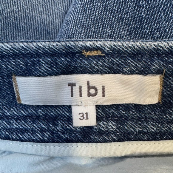 Tibi Women’s Sculpture Mid Rise Tapered Denim Pants Leg Blue Jeans Sz 31 - Picture 11 of 11